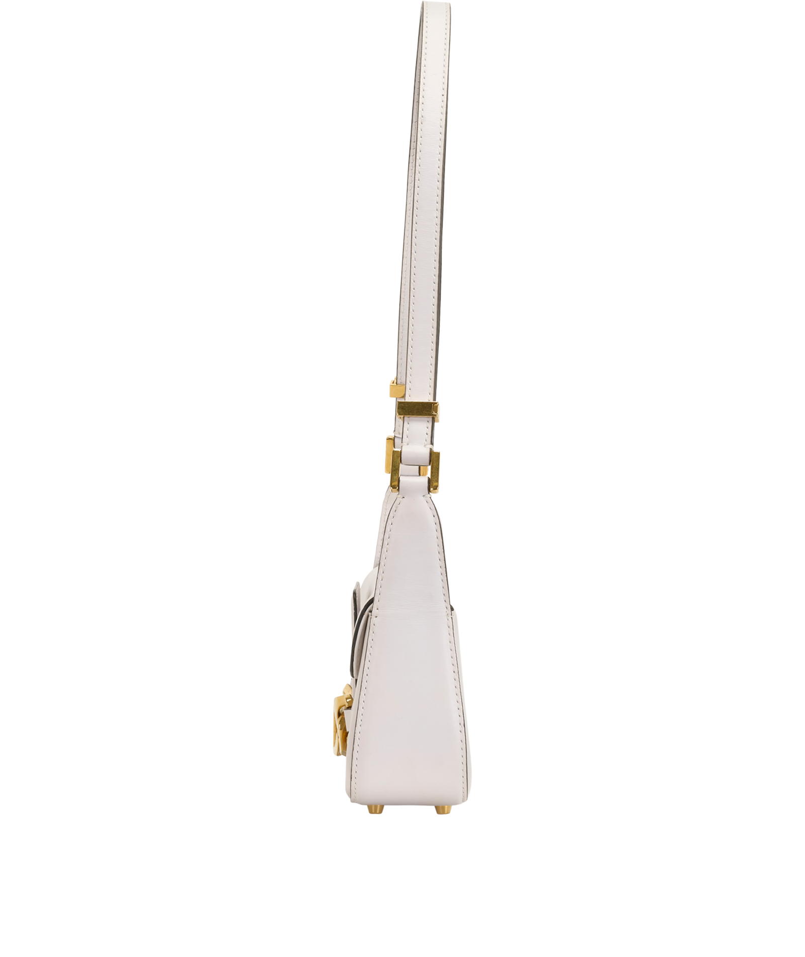 Small V-Logo Chain Bag, &pound;695, Handbags, White, Leather, Bottom view